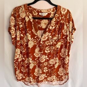 Rose & Olive Women’s Flowy Boho Floral Top Size XL